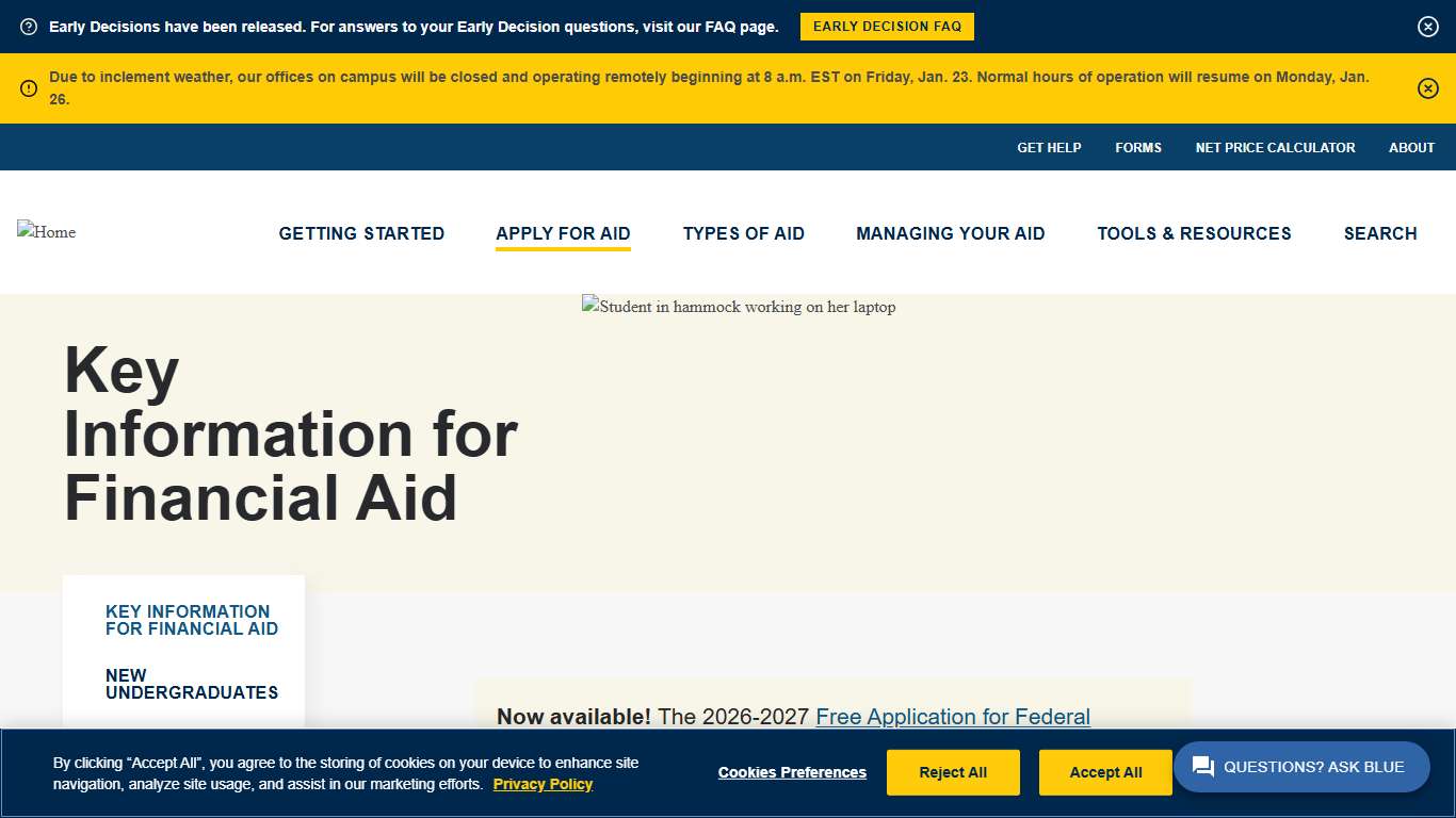 Key Information for Financial Aid Financial Aid University of Michigan
