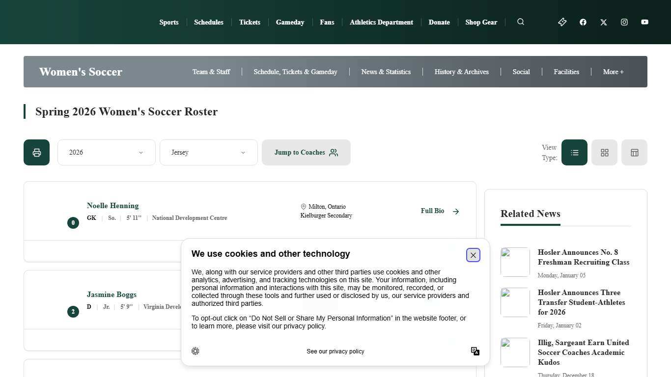 2026 Women's Soccer Roster - Michigan State University Athletics